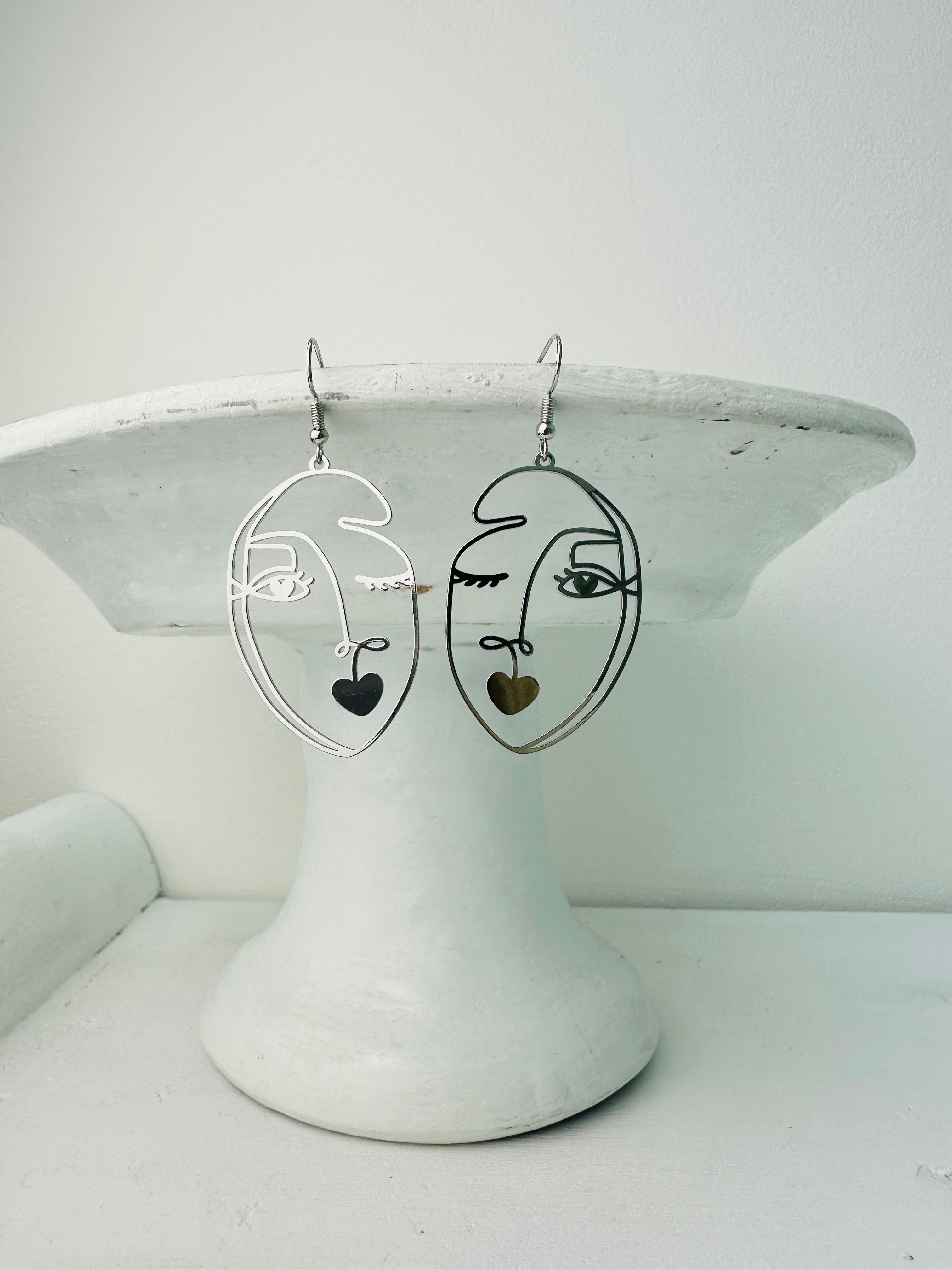 display view of earrings