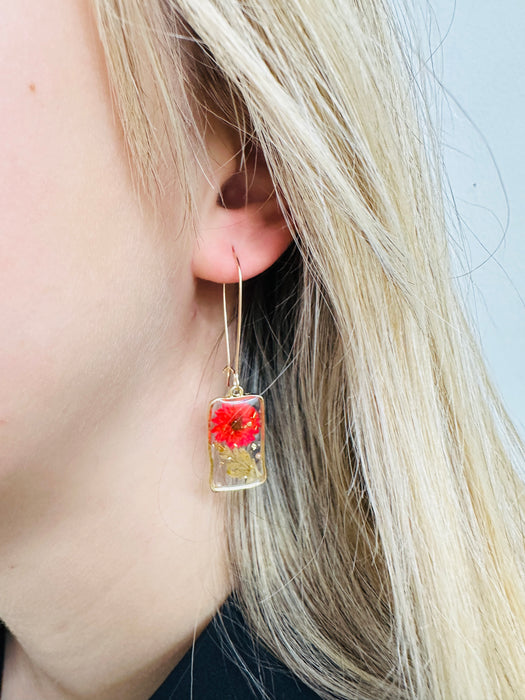 Cressida Earrings - Red Flower ~ ALL JEWELLERY 3 FOR 2