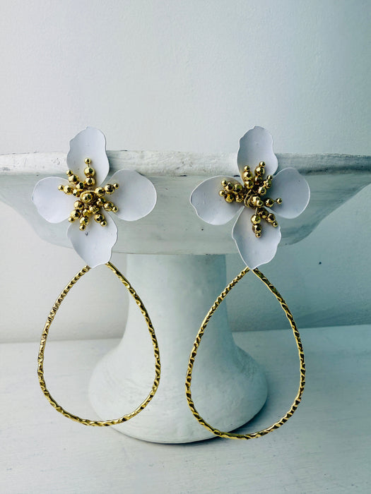 Fiora Earrings - White ~ ALL JEWELLERY 3 FOR 2