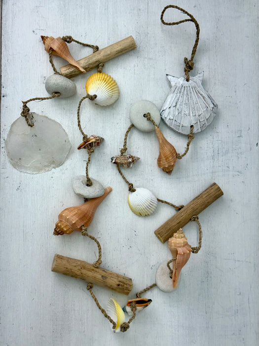 Hanging Shell & Wood Garland