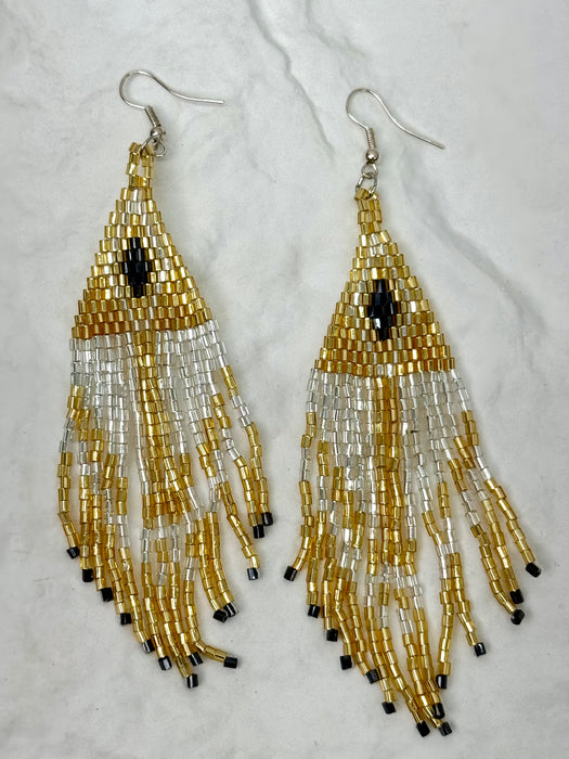Jamila Earrings - Clear & Gold
