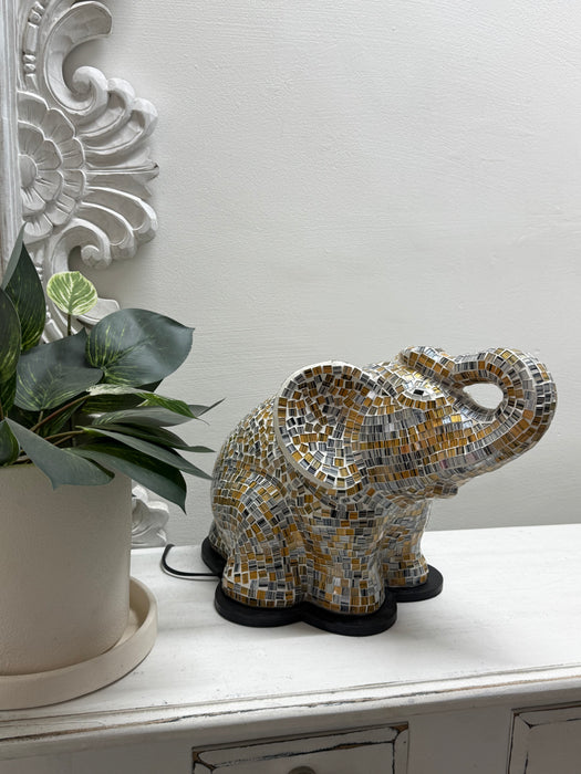 Large Mosaic Elephant Lamp