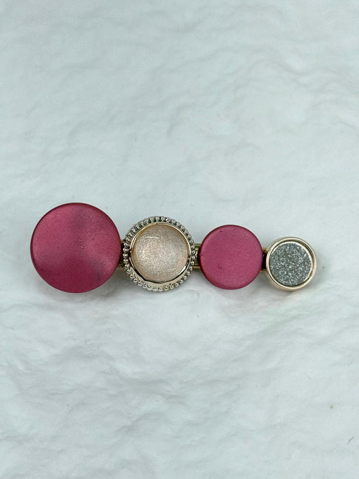 Pink & Gold Circle Hair Clip