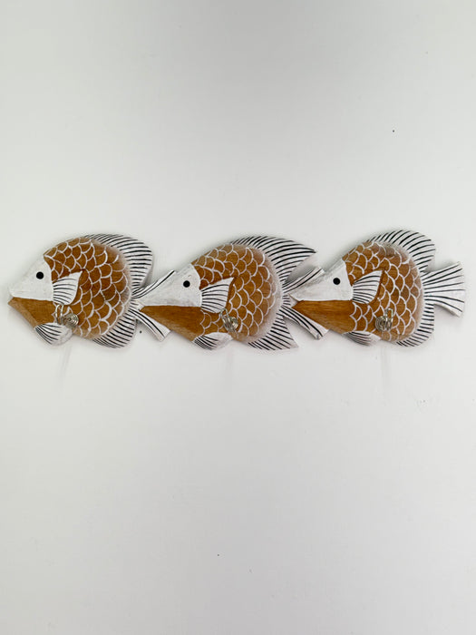 Coastal Wall Fish Hooks - White & Brown