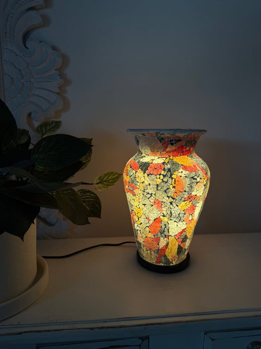 Small Mosaic Vase Lamp -  Mix Coloured