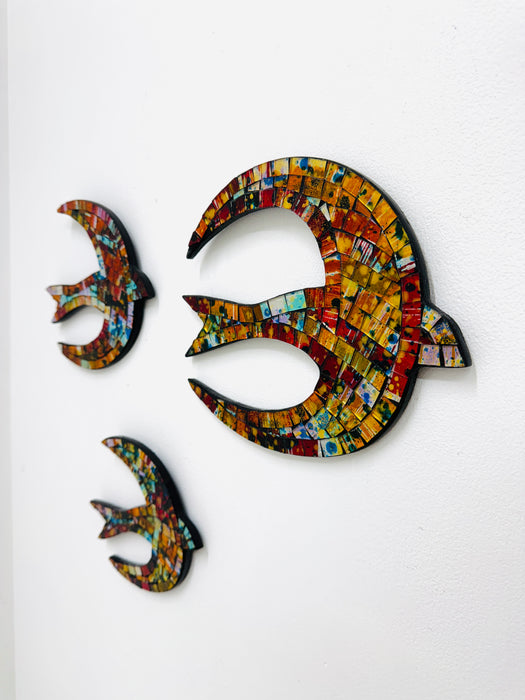 Mosaic Flying Birds Set of 3 - Calypso