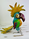 side view of metal cockatoo lantern