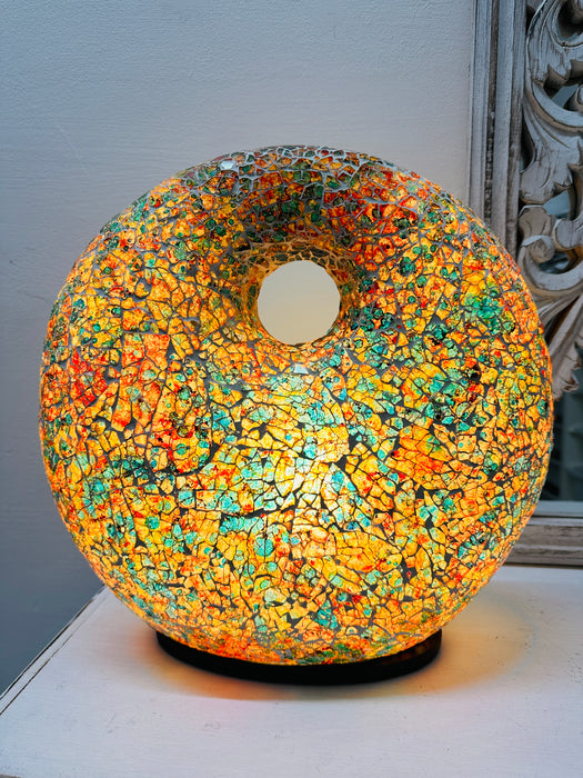 Mosaik-Donut-Lampe, mittelgroß, Burgunderrot