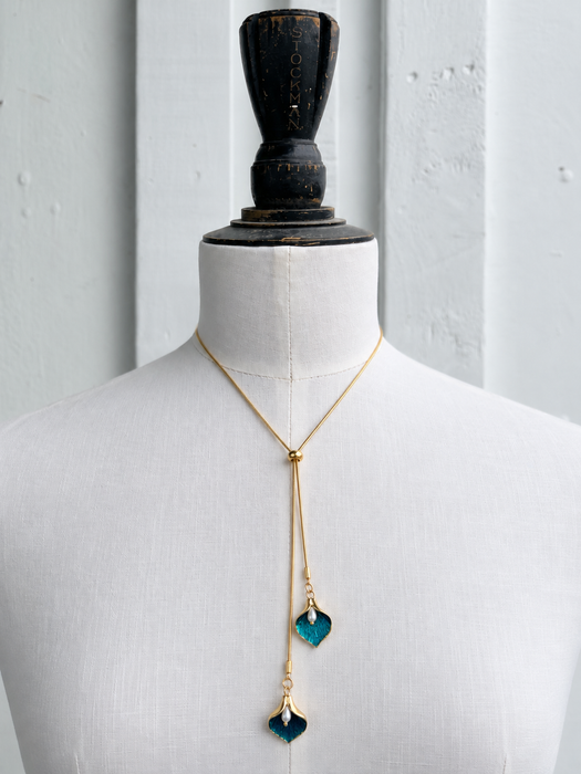 Calla Lily Necklace - Teal