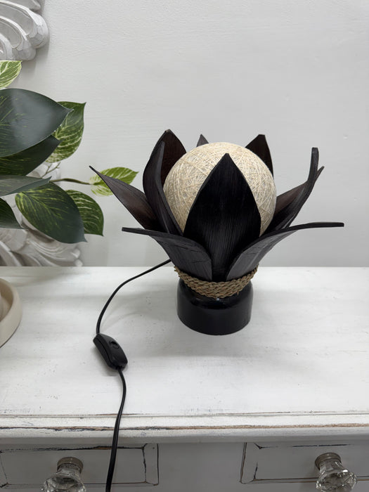 Small Coco Palm Flower Lamp - Dark Brown