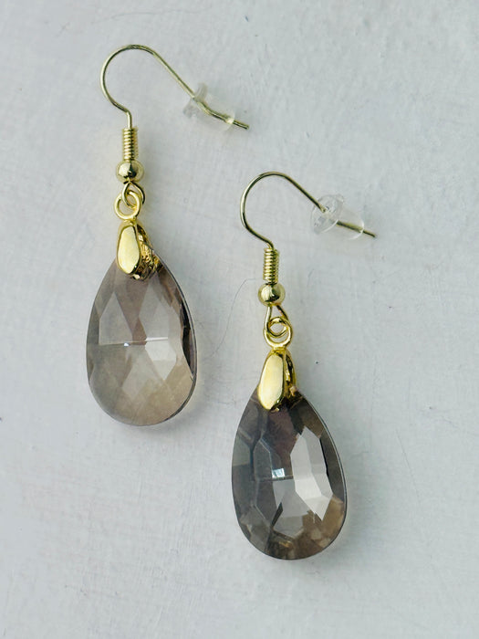 Teardrop Earrings - Smokey Grey
