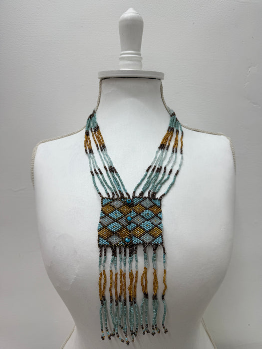 Basilla Necklace - Turquoise & Gold ~ ALL JEWELLERY 3 FOR 2