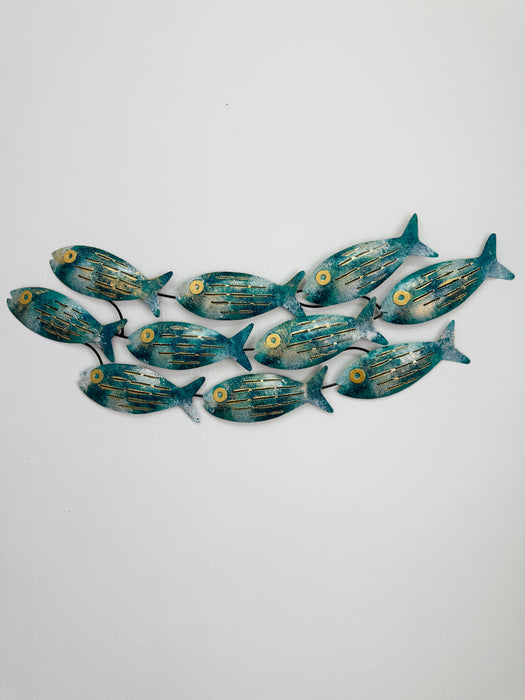 Small Flat Mottled Fish Shoal - Aqua