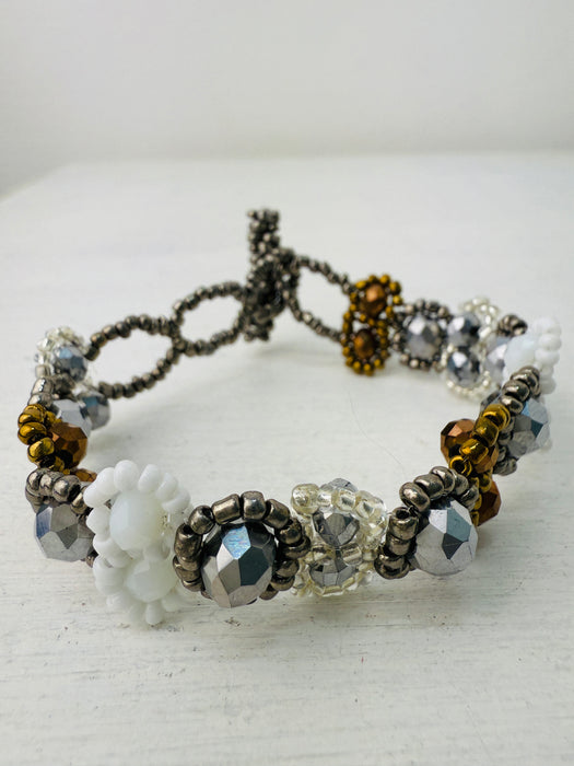 Nell Bracelet- Silver & White ~ ALL JEWELLERY 3 FOR 2
