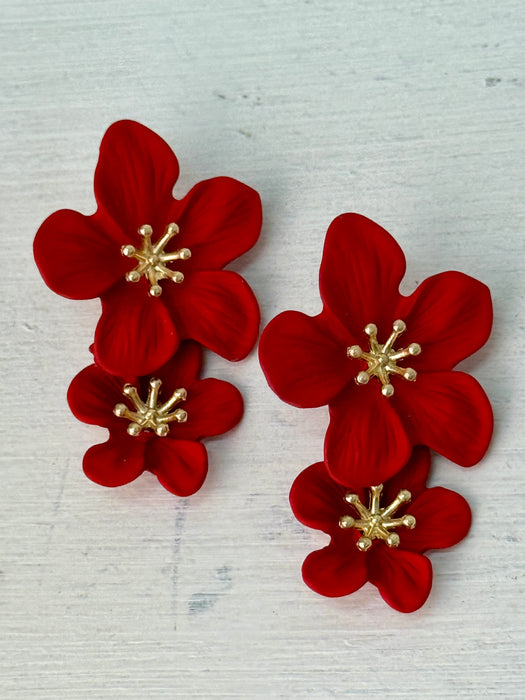 Agnes Earrings - Red ~ ALL JEWELLERY 3 FOR 2