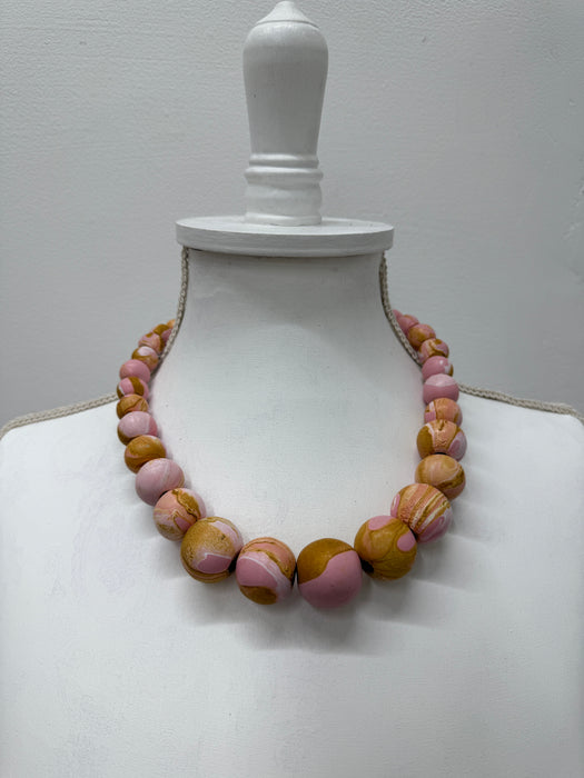 Helice Necklace - Pink & Gold ~ ALL JEWELLERY 3 FOR 2