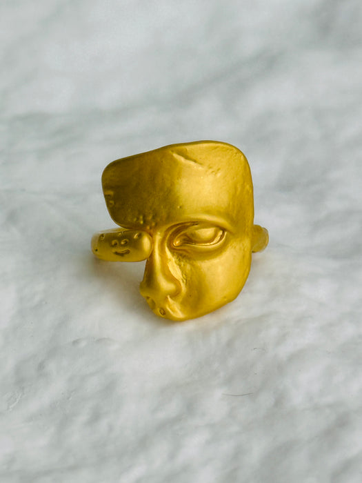 Gold Mask Ring