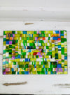 front view of mosaic placemat in green