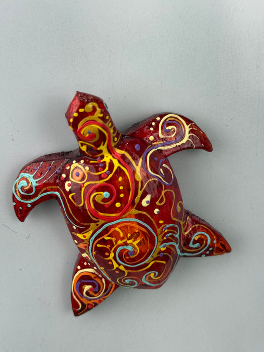 Crazy Turtle Magnet - Burgundy