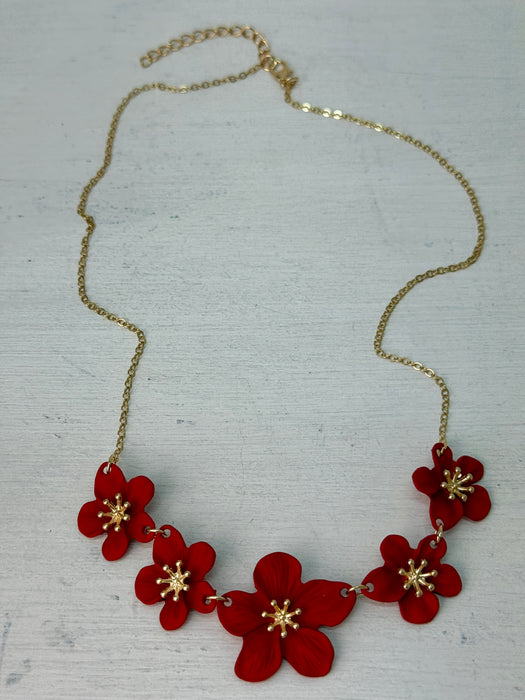 Agnes Necklace - Red ~ ALL JEWELLERY 3 FOR 2