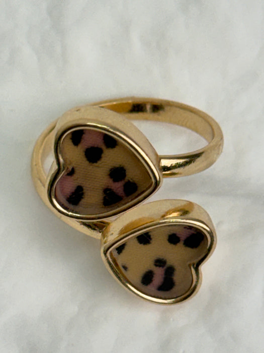 Leopard Print Heart Ring
