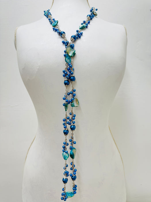 Perla Necklace - Aqua Blue