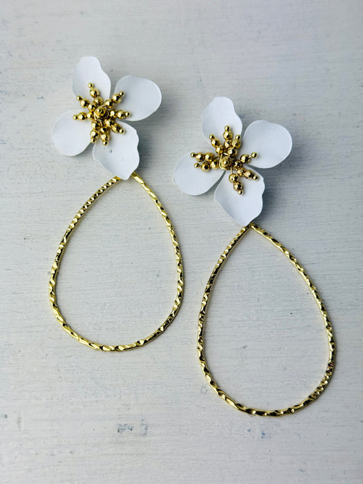 Fiora Earrings - White ~ ALL JEWELLERY 3 FOR 2