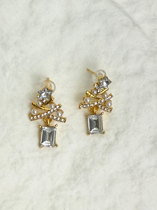 Crystal Christmas Tree Earrings