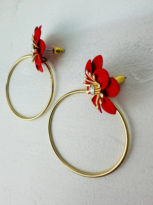 Frinta Earrings - Red ~ ALL JEWELLERY 3 FOR 2