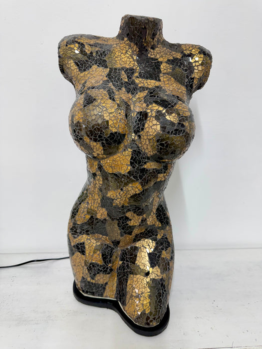Large Mosaic Bust Lamp - Black Gold