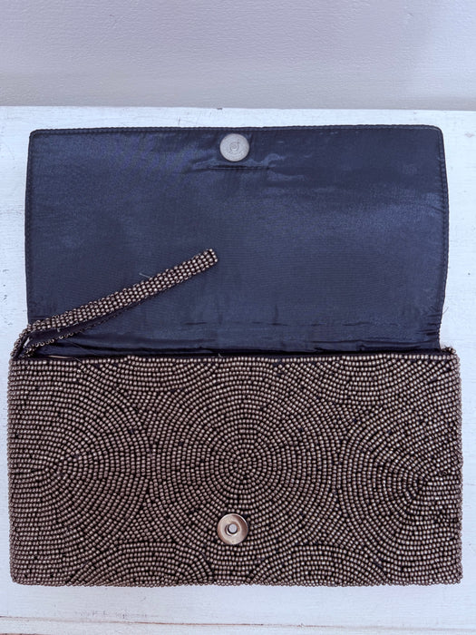Kendra Beaded Clutch - Silver