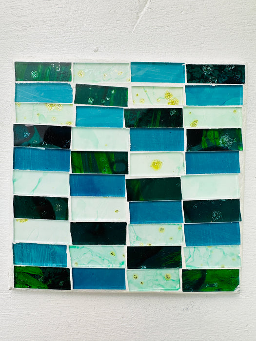 Square Brick Mosaic Coaster - Turquoise