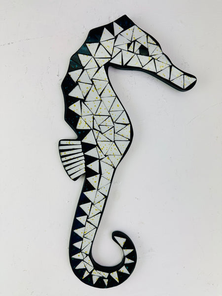 front view of mosaic seahorse
