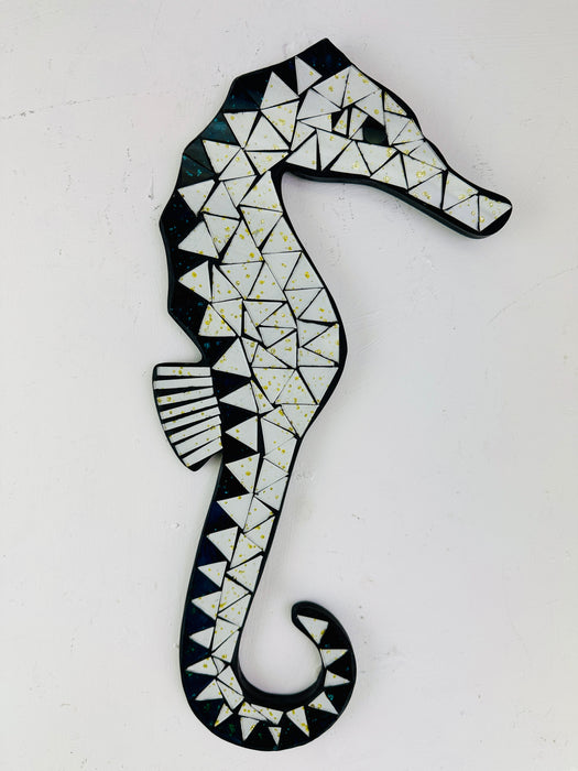 front view of mosaic seahorse