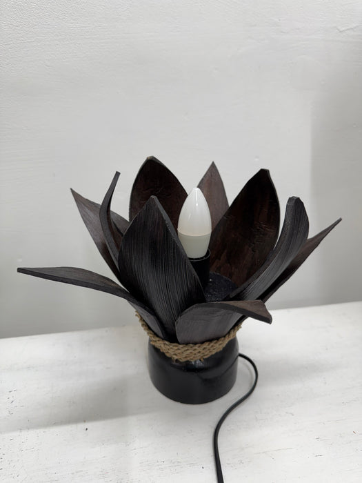 Small Coco Palm Flower Lamp - Dark Brown