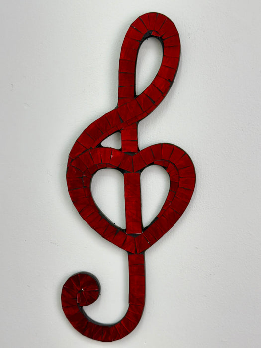 Mosaic Treble Clef - Heart