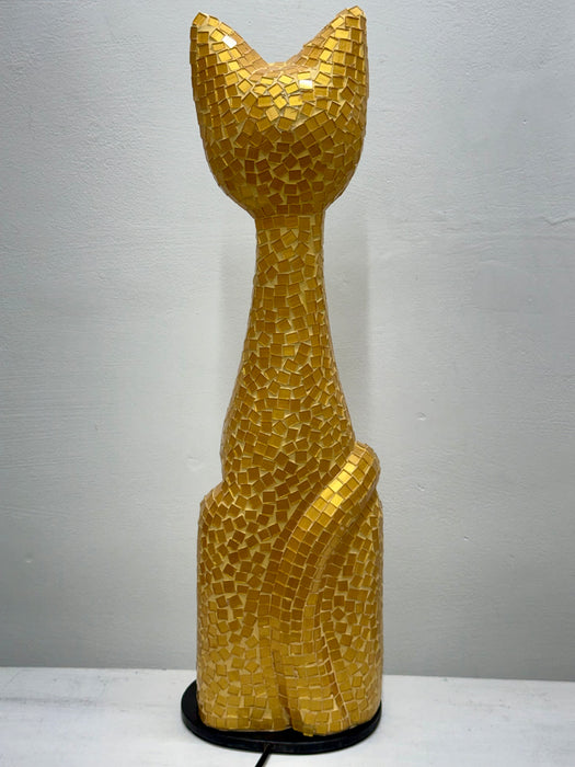 Mosaic Cat Lamp - Gold