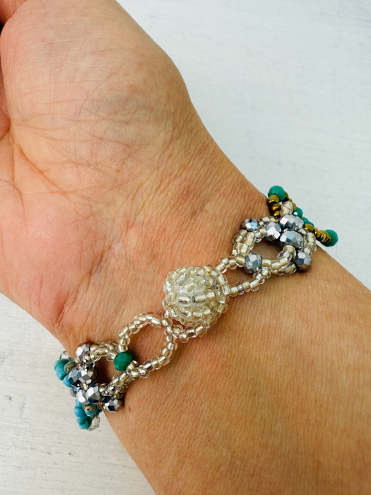 Noor Bracelet - Turquoise & Gold ~ ALL JEWELLERY 3 FOR 2