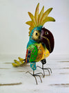 side front view of metal cockatoo lantern