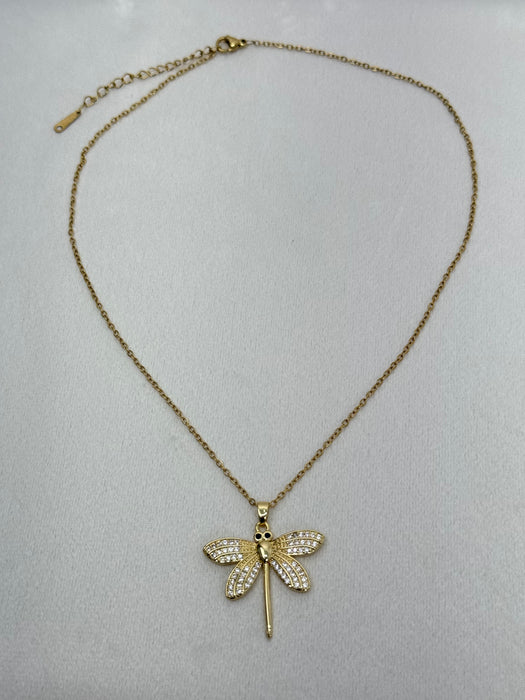 Dragonfly Necklace - Gold
