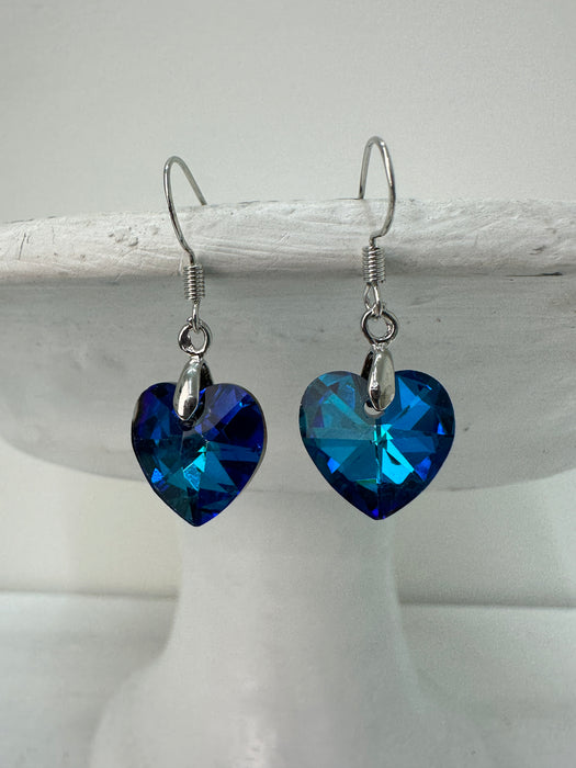 Heart Odette Earrings - Ocean Blue ~ ALL JEWELLERY 3 FOR 2