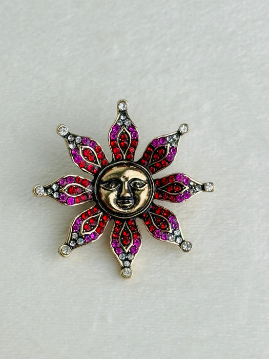 Celestial Sun Face Brooch
