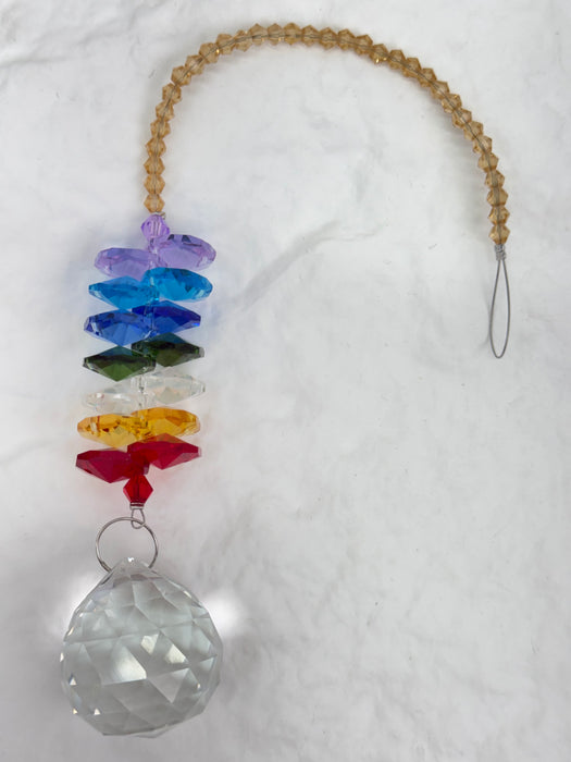 Hanging Rainbow Crystal Prism Ball Ornament