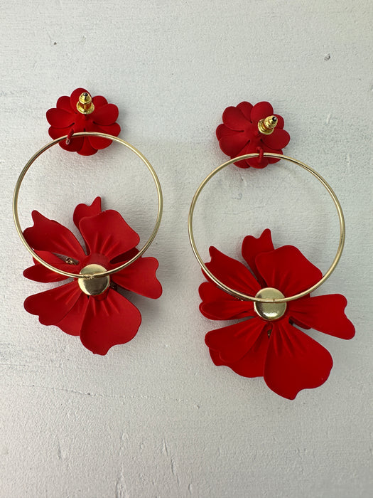 Frieda Earrings - Red ~ ALL JEWELLERY 3 FOR 2