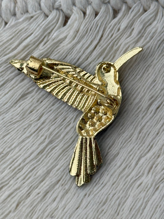 Hummingbird Brooch - Blue