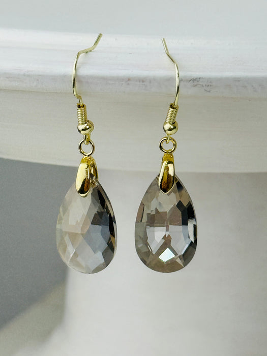 Teardrop Earrings - Smokey Grey