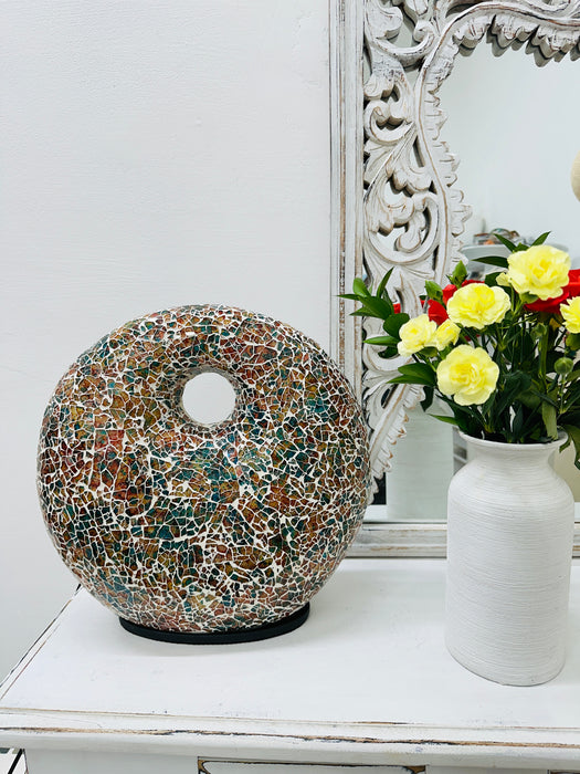 Mosaik-Donut-Lampe, mittelgroß, Burgunderrot