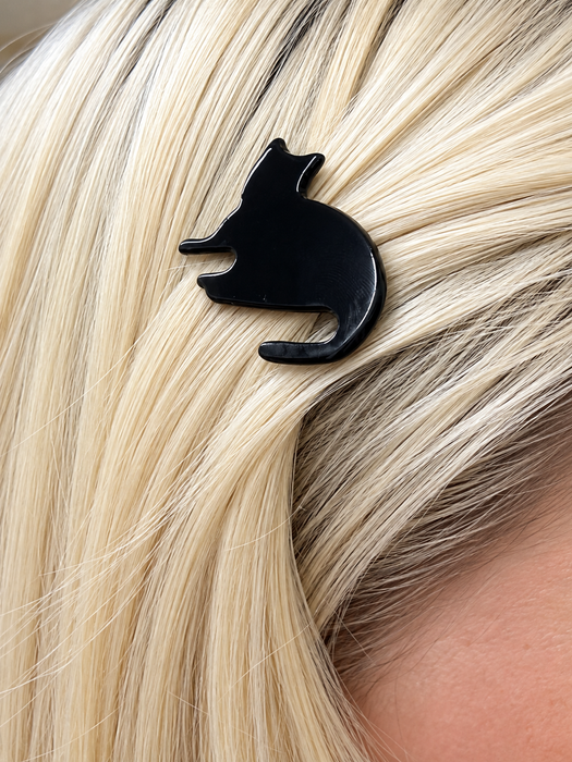Kitten Hair Clip - Black