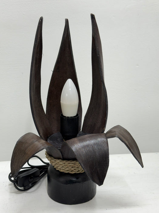 Small Coco Palm Spire Lamp - Dark Brown