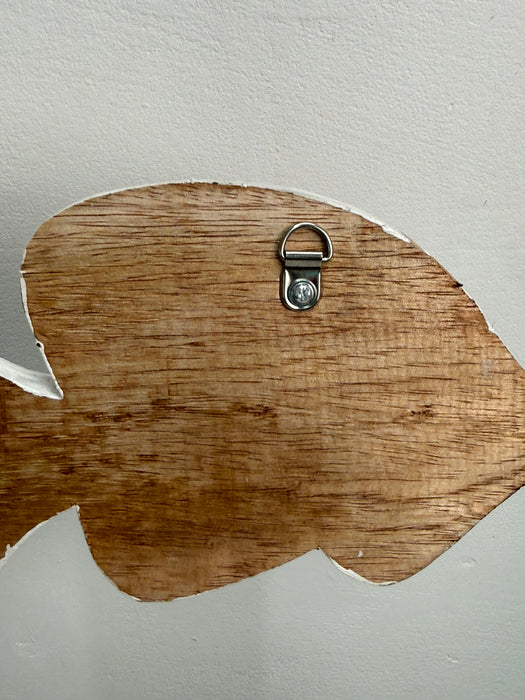 Wooden Fish Wall Hooks - Natural & Turquoise